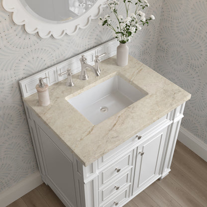 James Martin Vanities Bristol 30" Bright White Single Vanity With 3 CM Tajnar Eclos Top