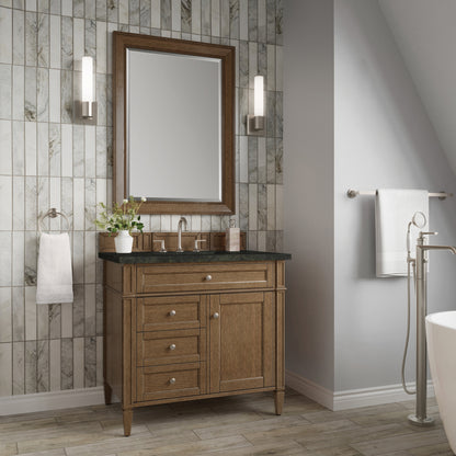 James Martin Vanities Brittany 36" Saddle Brown Single Vanity With 3 CM Phantome Eclos Top
