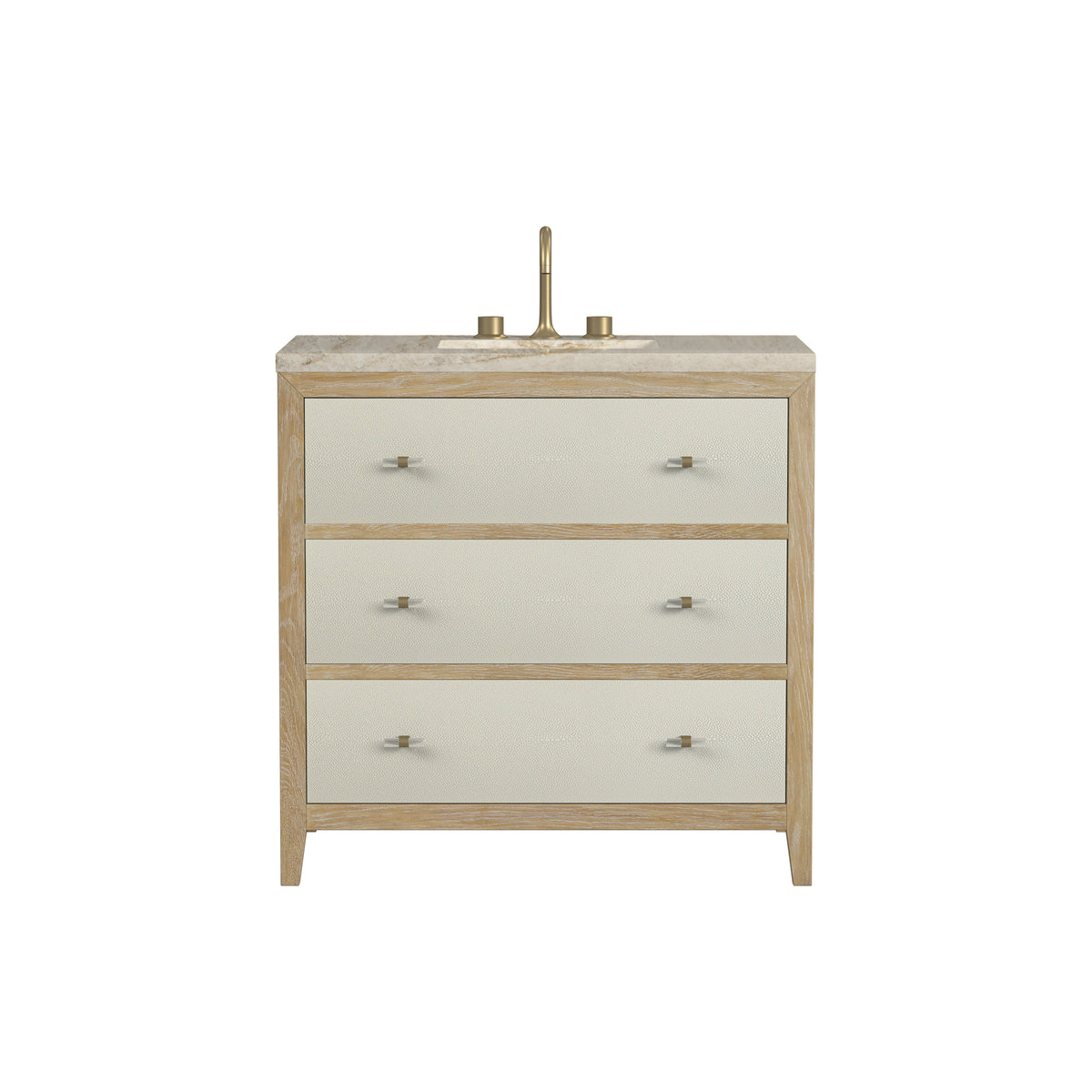 James Martin Vanities Celeste 36" Sunwashed Oak with Embossed Shagreen Single Vanity With 3 CM Tajnar Eclos Top