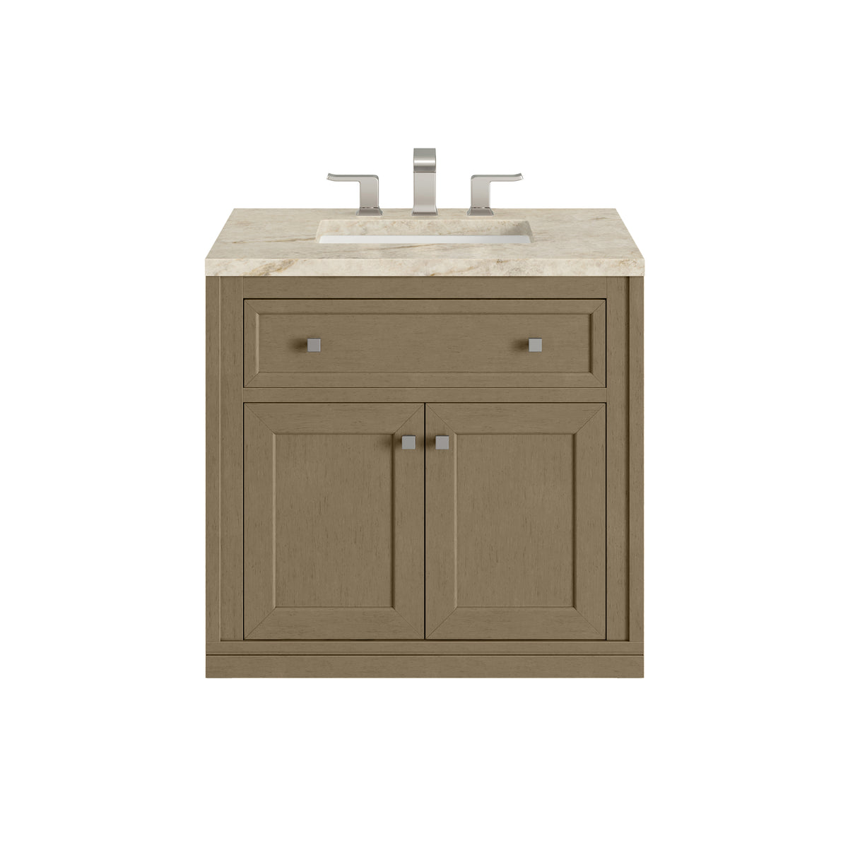 James Martin Vanities Chicago 30" Walnut Whisper Single Vanity With 3 CM Tajnar Eclos Top