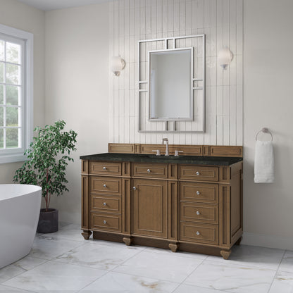 James Martin Vanities Bristol 60" Saddle Brown Single Vanity With 3 CM Phantome Eclos Top