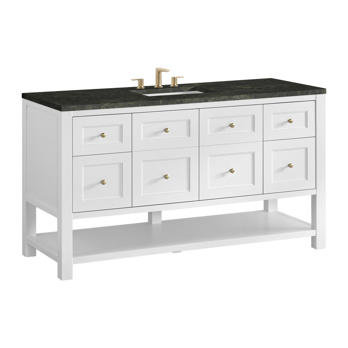 James Martin Vanities Breckenridge 60" Bright White Single Vanity With 3cm Phantome Eclos Top