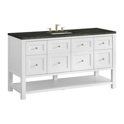 James Martin Vanities Breckenridge 60" Bright White Single Vanity With 3cm Phantome Eclos Top
