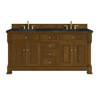 James Martin Vanities Brookfield 72" Honey Oak Double Vanity With 3 CM Phantome Eclos Top