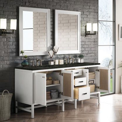 James Martin Vanities Addison 72" Glossy White Double Vanity With 3 CM Phantome Eclos Top