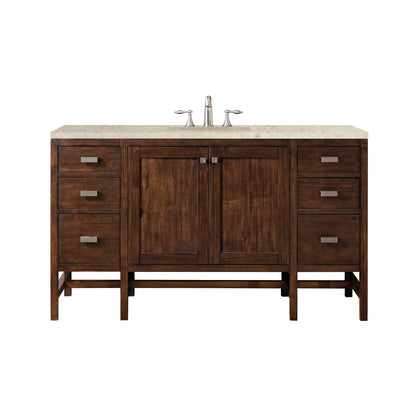 James Martin Vanities Addison 60" Mid-Century Acacia Single Vanity With 3 CM Tajnar Eclos Top