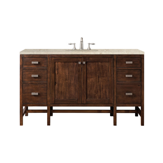 James Martin Vanities Addison 60" Mid-Century Acacia Single Vanity With 3 CM Tajnar Eclos Top