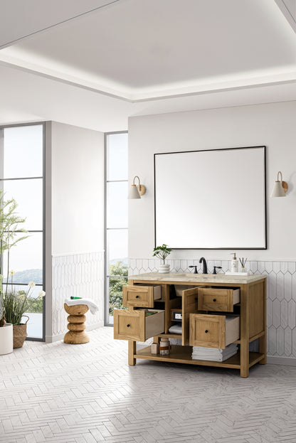 James Martin Vanities Breckenridge 48" Light Natural Oak Single Vanity With 3cm Tajnar Eclos Top and FreePower Wireless Charger