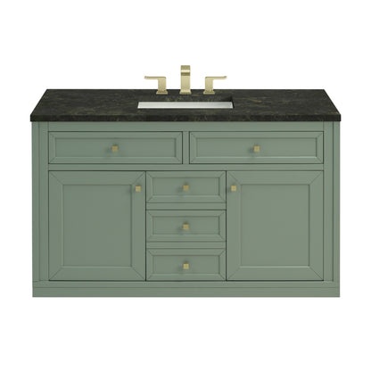 James Martin Vanities Chicago 48" Smokey Celadon Single Vanity With 3 CM Phantome Eclos Top