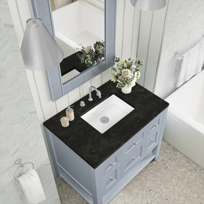 James Martin Vanities Breckenridge 36" Serenity Blue Single Vanity With 3cm Phantome Eclos Top