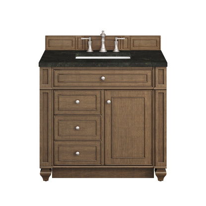 James Martin Vanities Bristol 36" Saddle Brown Single Vanity With 3 CM Phantome Eclos Top