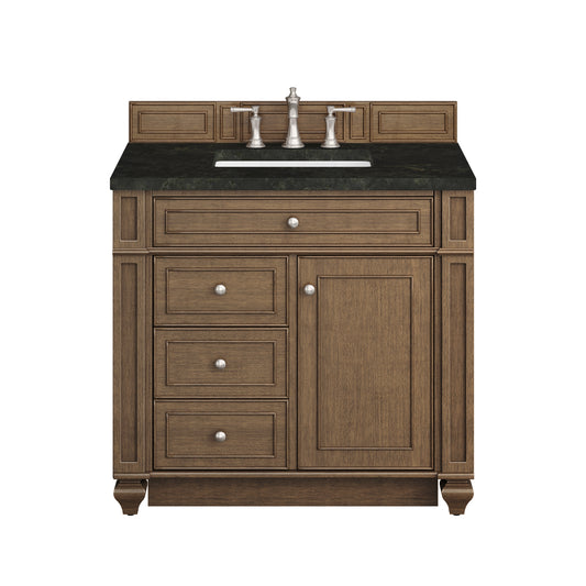James Martin Vanities Bristol 36" Saddle Brown Single Vanity With 3 CM Phantome Eclos Top