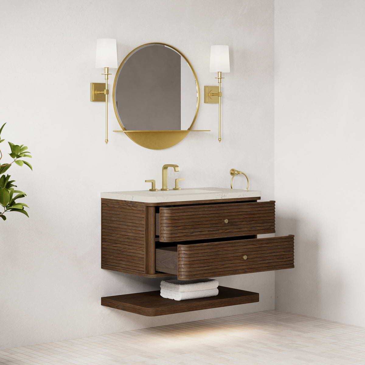 James Martin Vanities Allamari 36" Sable Single Vanity With 3 CM Siberian Silestone Top