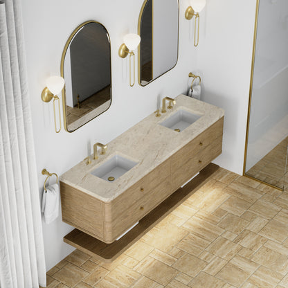 James Martin Vanities Allamari 72" Dune Mist Double Vanity With 3 CM Tajnar Eclos Top