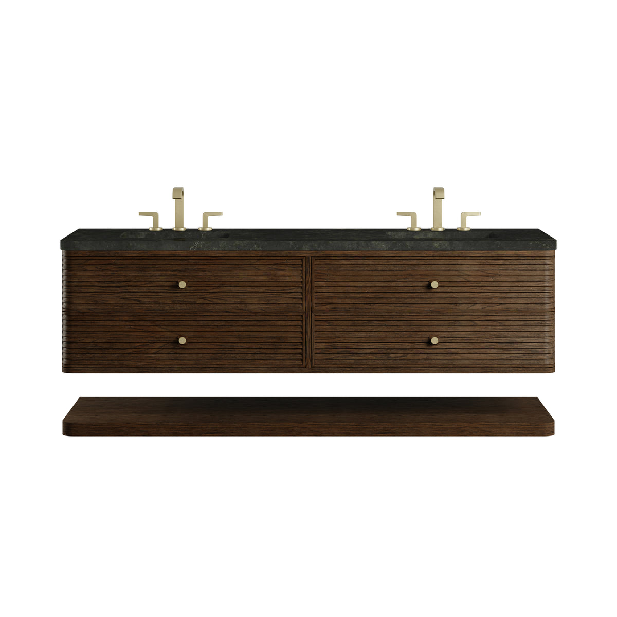 James Martin Vanities Allamari 72" Sable Double Vanity With 3 CM Phantome Eclos Top