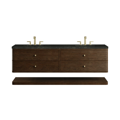 James Martin Vanities Allamari 72" Sable Double Vanity With 3 CM Phantome Eclos Top