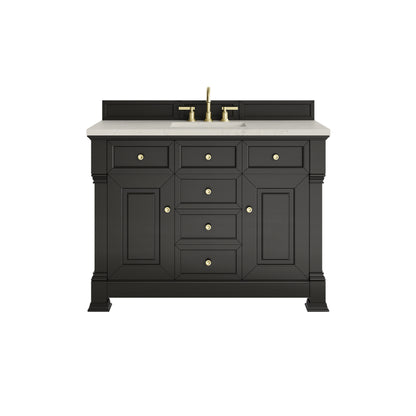 James Martin Vanities Brookfield 48" Black Onyx Single Vanity With 3 CM Siberian Silestone Top