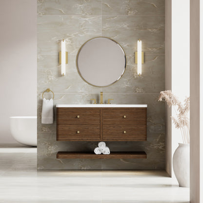 James Martin Vanities Allamari 48" Sable Single Vanity With 3 CM White Zeus Silestone Top