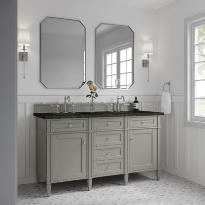 James Martin Vanities Brittany 60" Urban Gray Double Vanity With 3 CM Phantome Eclos Top