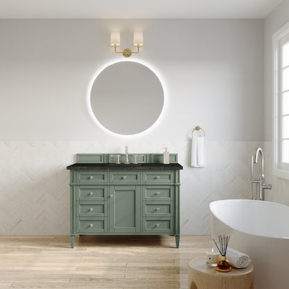 James Martin Vanities Brittany 48" Smokey Celadon Single Vanity With 3 CM Phantome Eclos Top