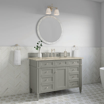 James Martin Vanities Brittany 48" Urban Gray Single Vanity With 3 CM Tajnar Eclos Top