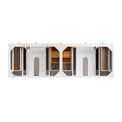 James Martin Vanities Breckenridge 72" Bright White Double Vanity With 3cm Tajnar Eclos Top