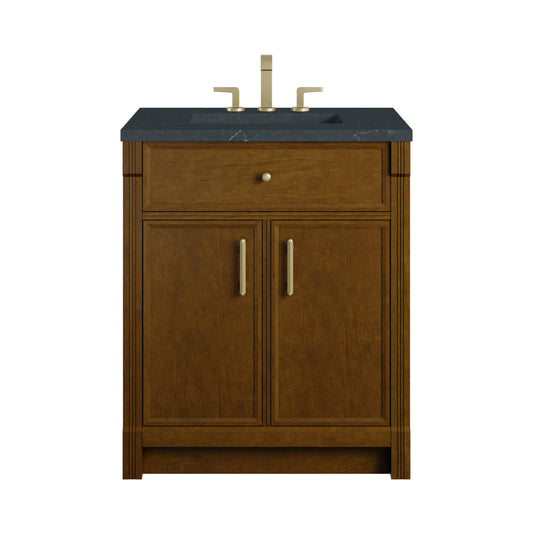 James Martin Vanities Bellshire 30" Honey Oak Single Vanity With 3 CM Charcoal Soapstone Silestone Top
