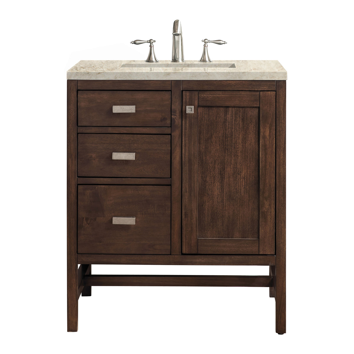 James Martin Vanities Addison 30" Mid-Century Acacia Single Vanity With 3 CM Tajnar Eclos Top