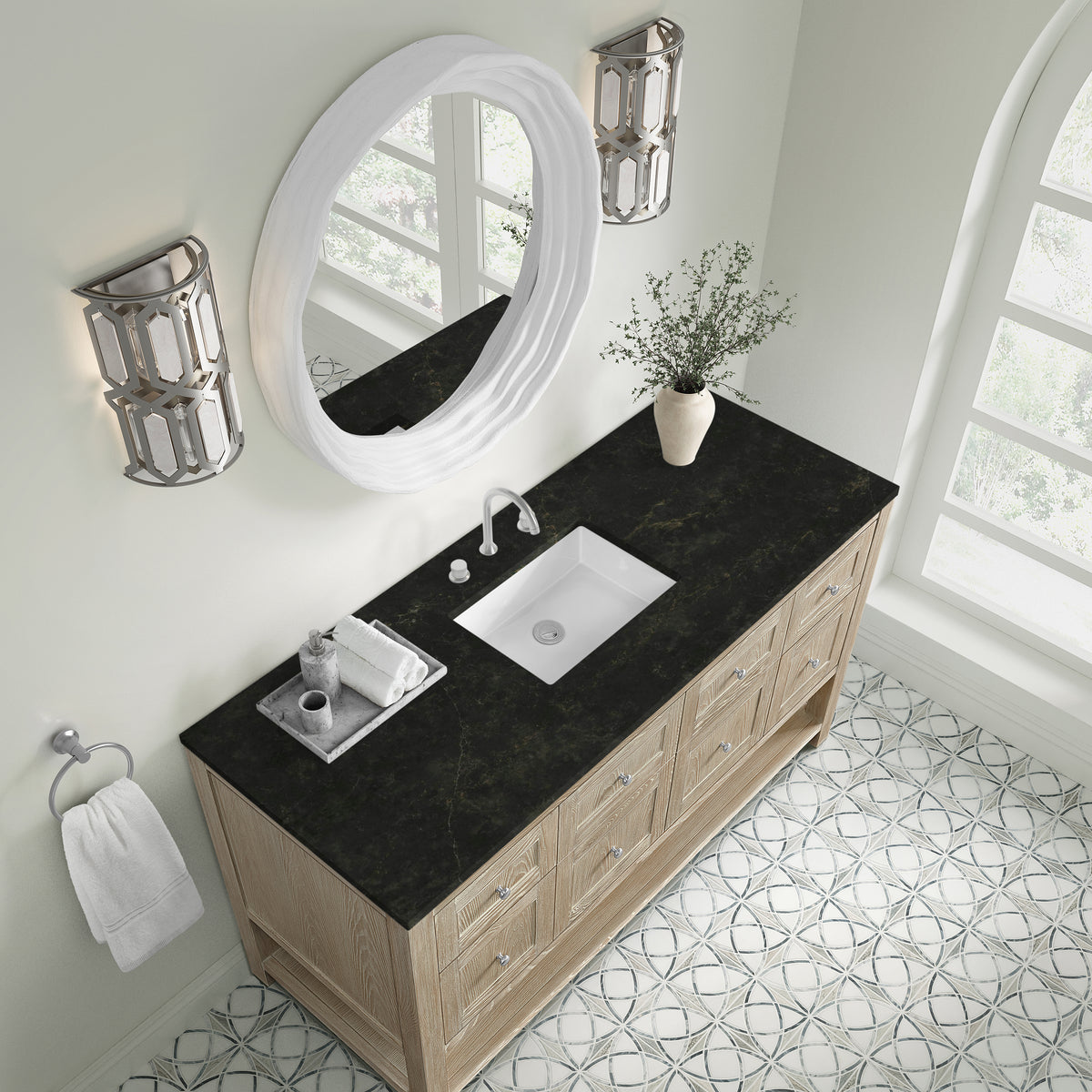 James Martin Vanities Breckenridge 60" Whitewashed Oak Single Vanity With 3cm Phantome Eclos Top