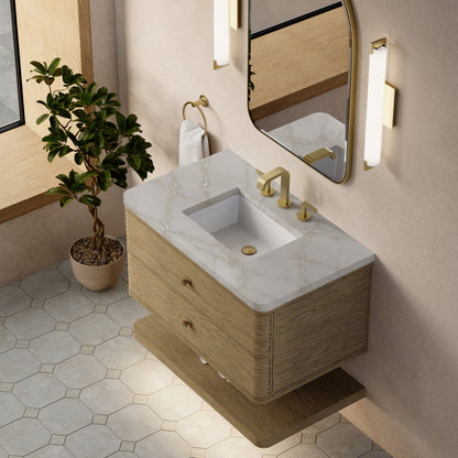 James Martin Vanities Allamari 36" Dune Mist Single Vanity With 3 CM Victorian Silver Silestone Top