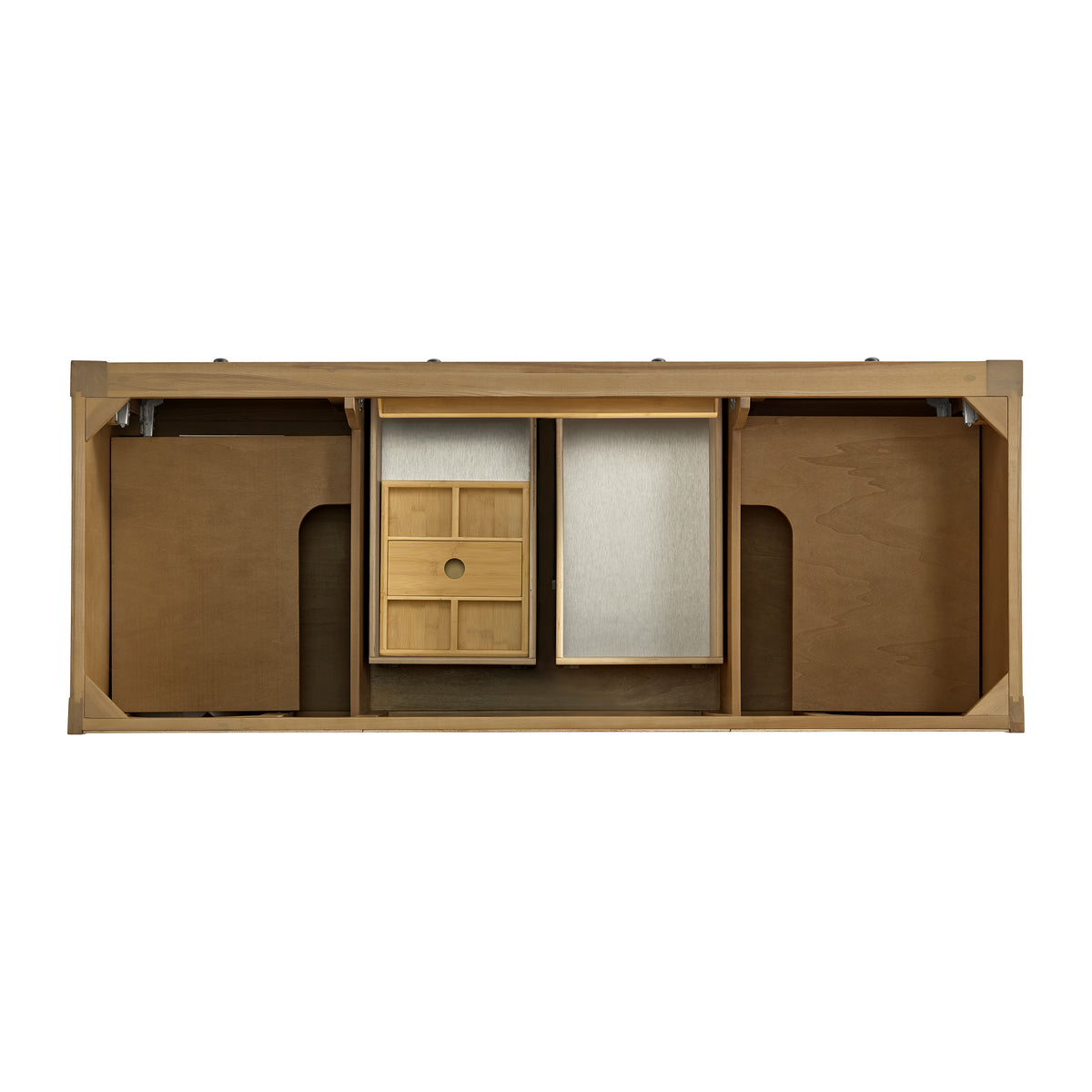 James Martin Vanities Breckenridge 60" Light Natural Oak Double Vanity With 3cm Siberian Silestone Top and FreePower Wireless Charger