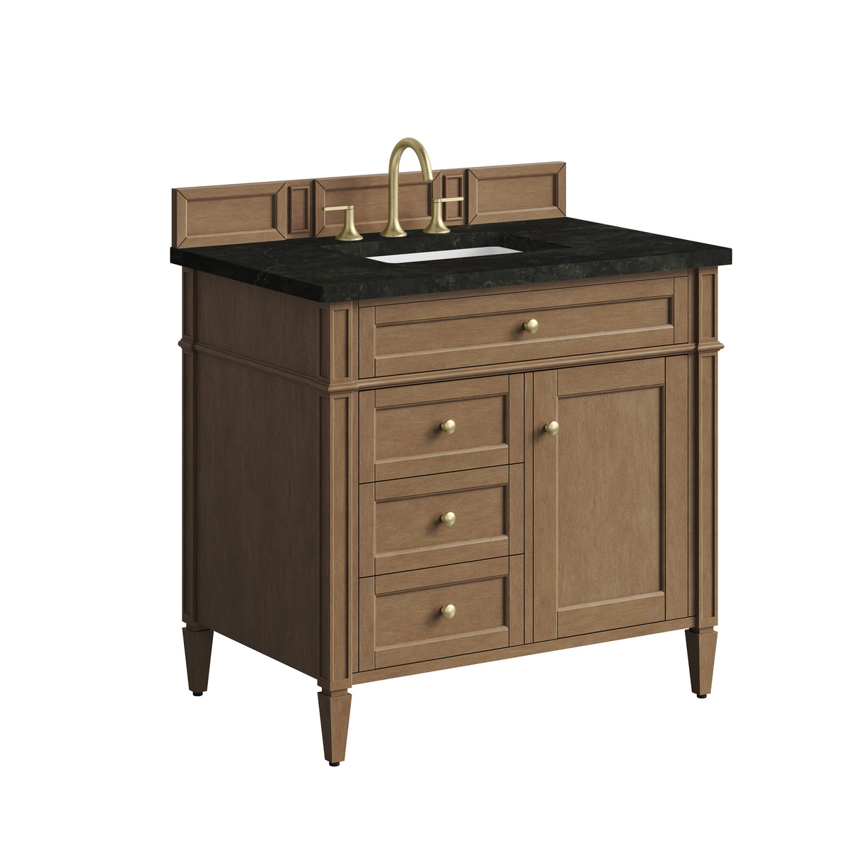 James Martin Vanities Brittany 36" Pecan Single Vanity With 3 CM Phantome Eclos Top