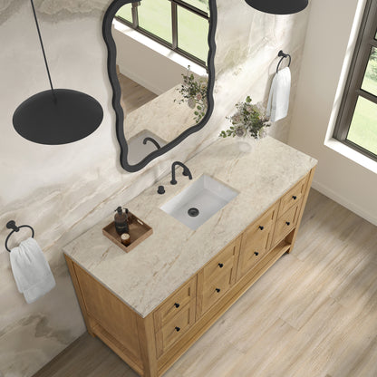 James Martin Vanities Breckenridge 60" Light Natural Oak Single Vanity With 3cm Tajnar Eclos Top