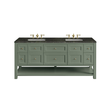 James Martin Vanities Breckenridge 72" Smokey Celadon Double Vanity With 3cm Phantome Eclos Top