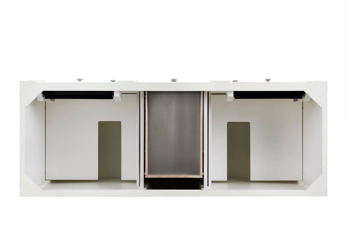 James Martin Vanities Bristol 60" Bright White Double Vanity With 3 CM Tajnar Eclos Top