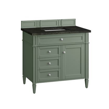 James Martin Vanities Brittany 36" Smokey Celadon Single Vanity With 3 CM Phantome Eclos Top