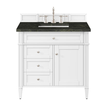 James Martin Vanities Brittany 36" Bright White Single Vanity With 3 CM Phantome Eclos Top