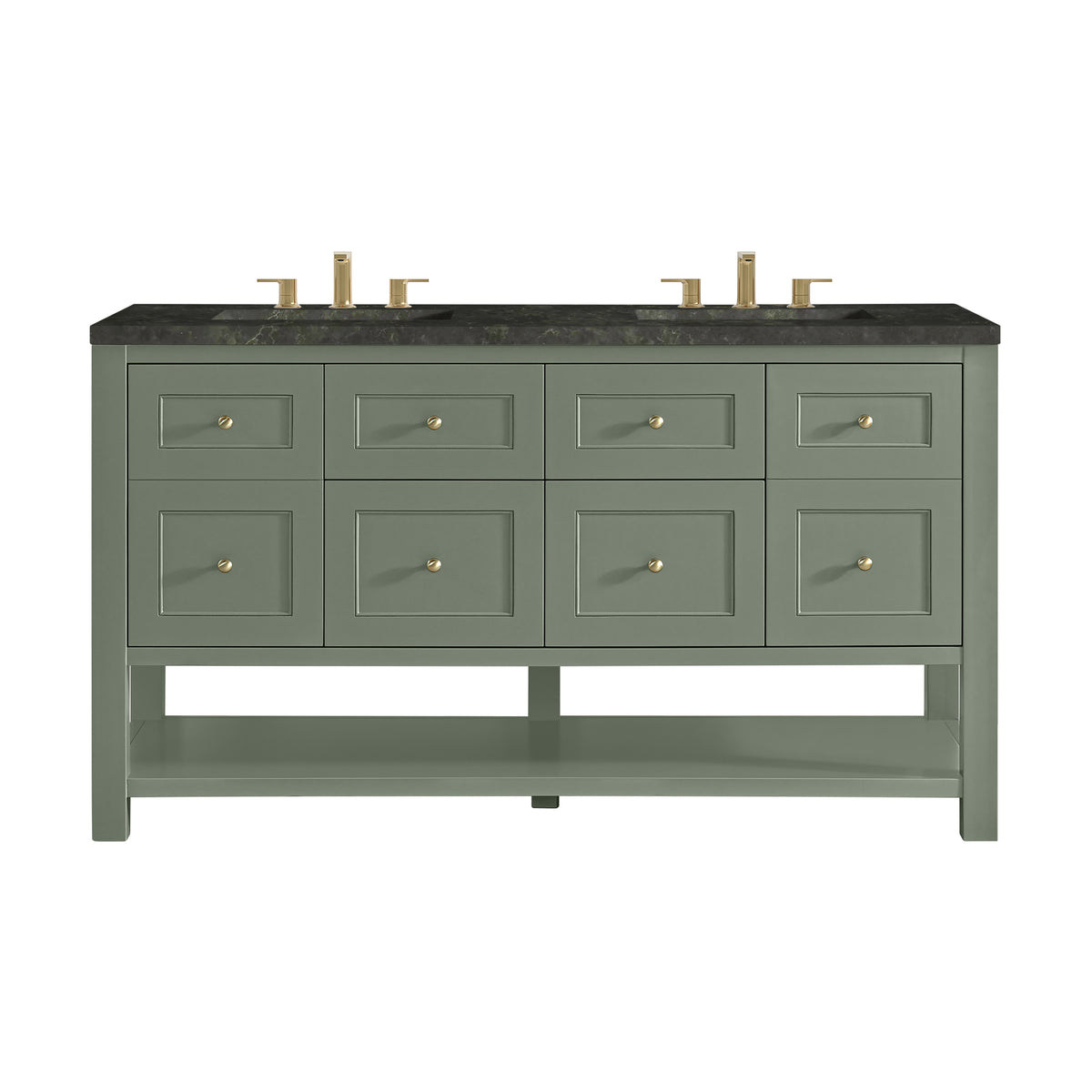 James Martin Vanities Breckenridge 60" Smokey Celadon Double Vanity With 3cm Phantome Eclos Top