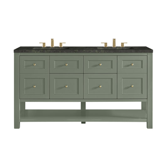 James Martin Vanities Breckenridge 60" Smokey Celadon Double Vanity With 3cm Phantome Eclos Top