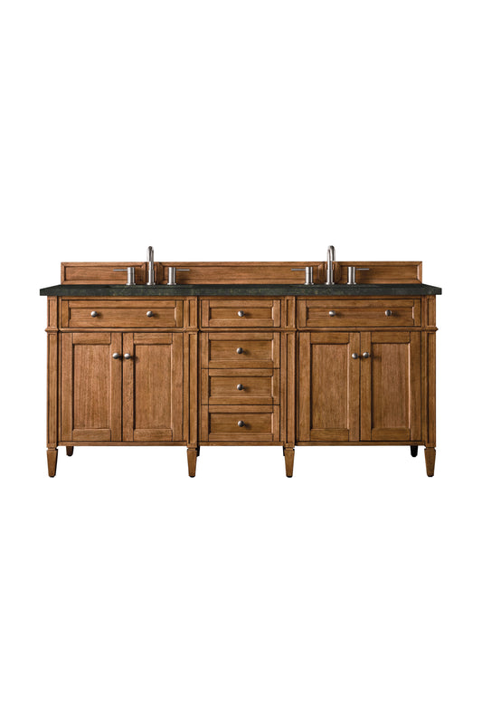James Martin Vanities Brittany 72" Saddle Brown Double Vanity With 3 CM Phantome Eclos Top