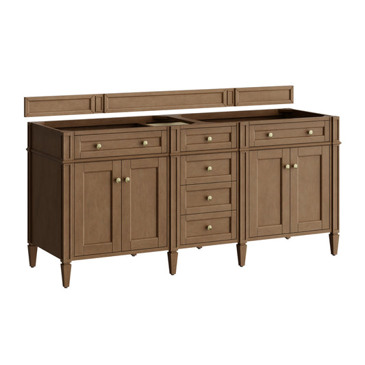 James Martin Vanities Brittany 72" Pecan Double Vanity Cabinet