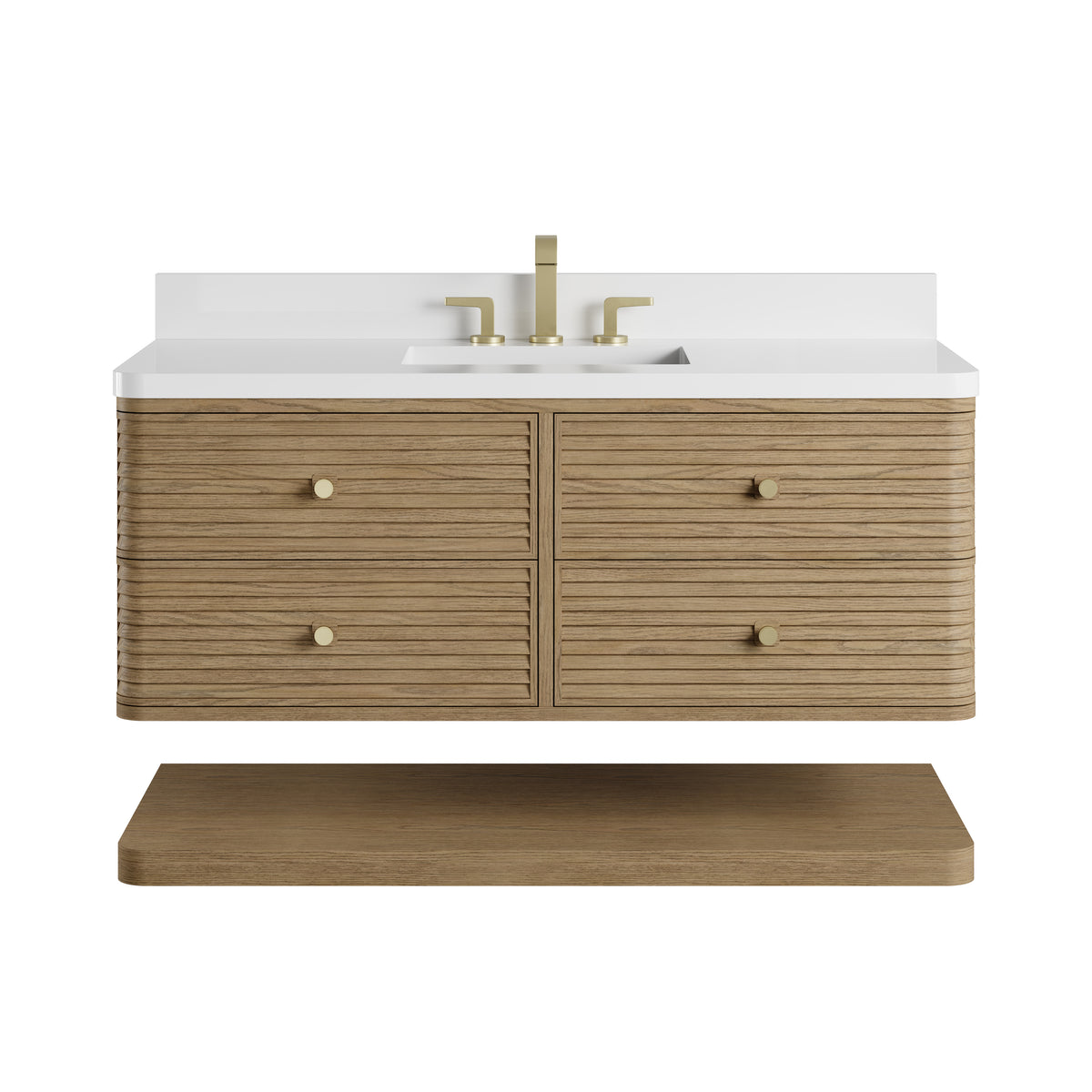 James Martin Vanities Allamari 48" Dune Mist Single Vanity With 3 CM White Zeus Silestone Top