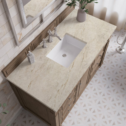 James Martin Vanities Bristol 48" Whitewashed Walnut Single Vanity With 3 CM Tajnar Eclos Top
