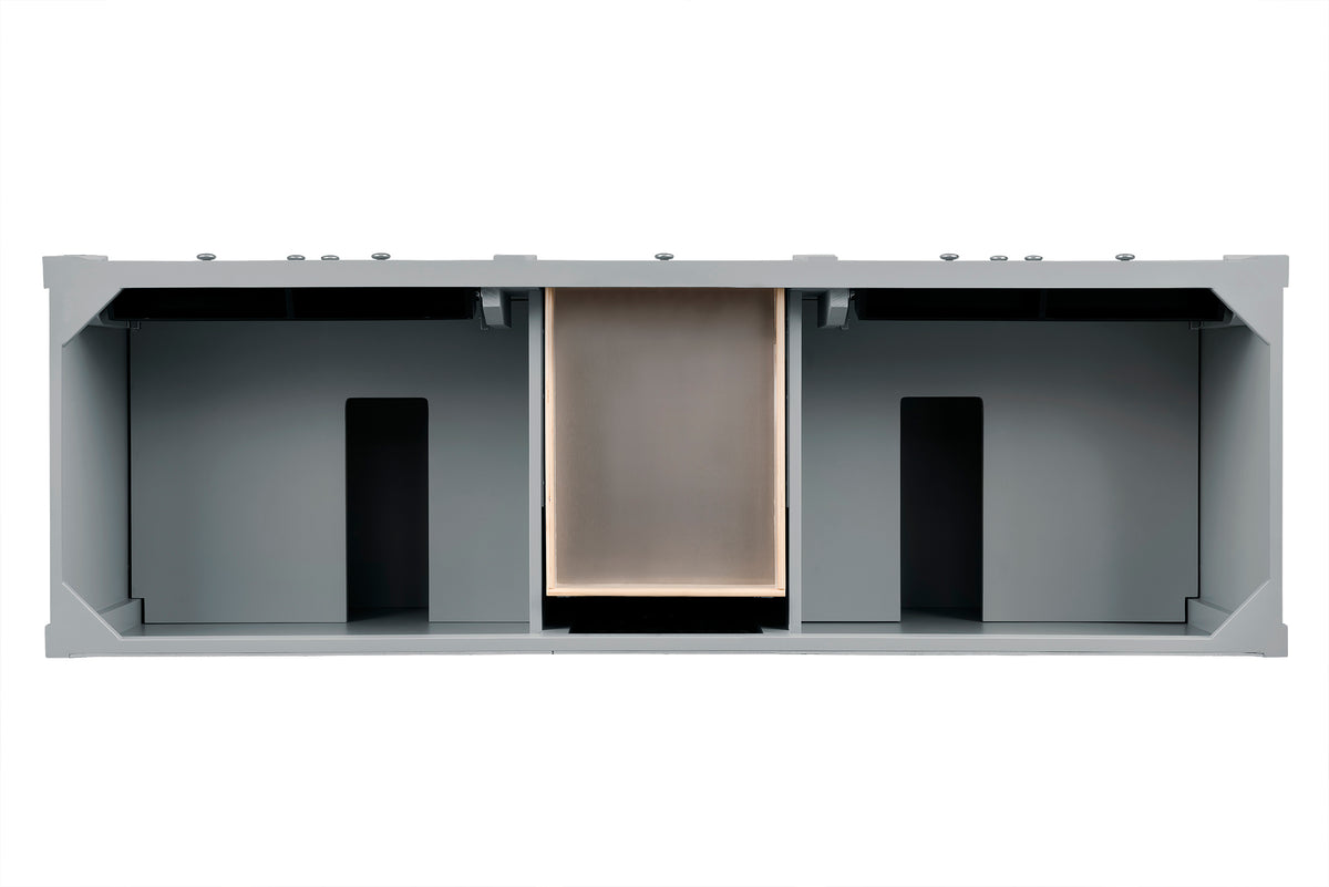 James Martin Vanities Brittany 72" Urban Gray Double Vanity With 3 CM Siberian Silestone Top