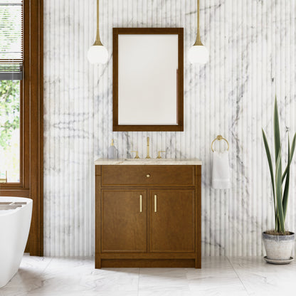 James Martin Vanities Bellshire 36" Honey Oak Single Vanity With 3 CM Tajnar Eclos Top