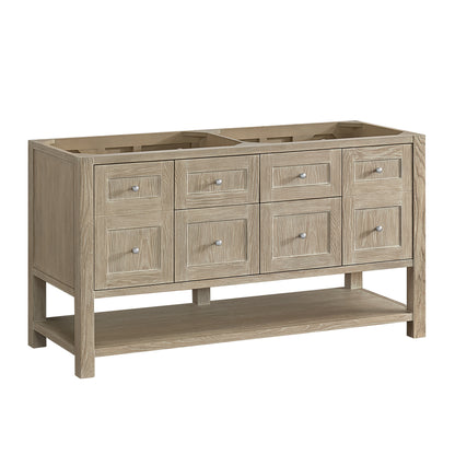 James Martin Vanities Breckenridge 60" Whitewashed Oak Double Vanity With 3cm Phantome Eclos Top