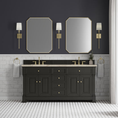 James Martin Vanities Brookfield 72" Black Onyx Double Vanity With 3 CM Tajnar Eclos Top