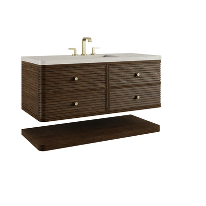 James Martin Vanities Allamari 48" Sable Single Vanity With 3 CM Siberian Silestone Top