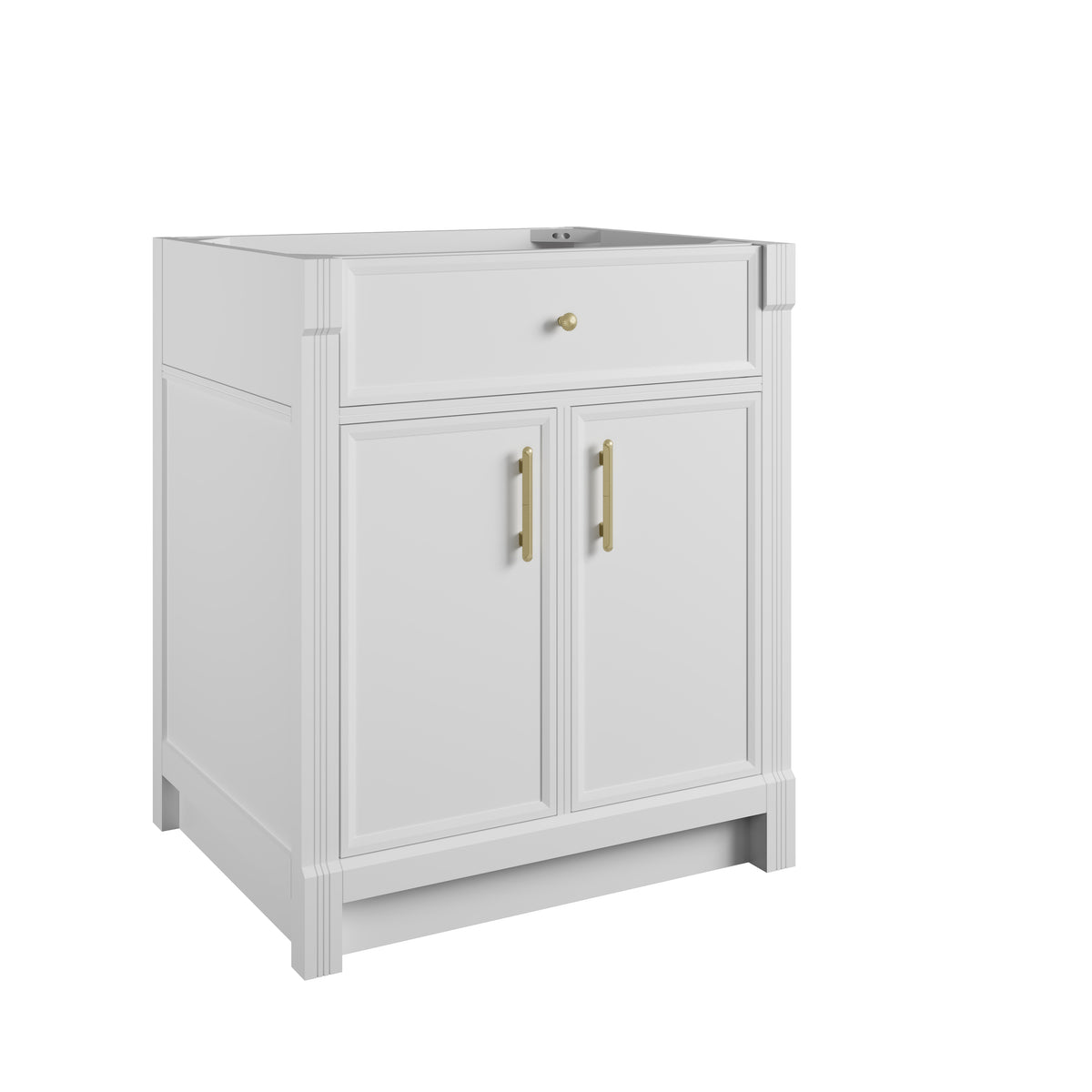 James Martin Vanities Bellshire 30" Bright White Single Vanity With 3 CM Charcoal Soapstone Silestone Top