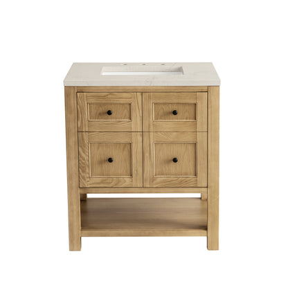 James Martin Vanities Breckenridge 30" Light Natural Oak Single Vanity With 3cm Siberian Silestone Top